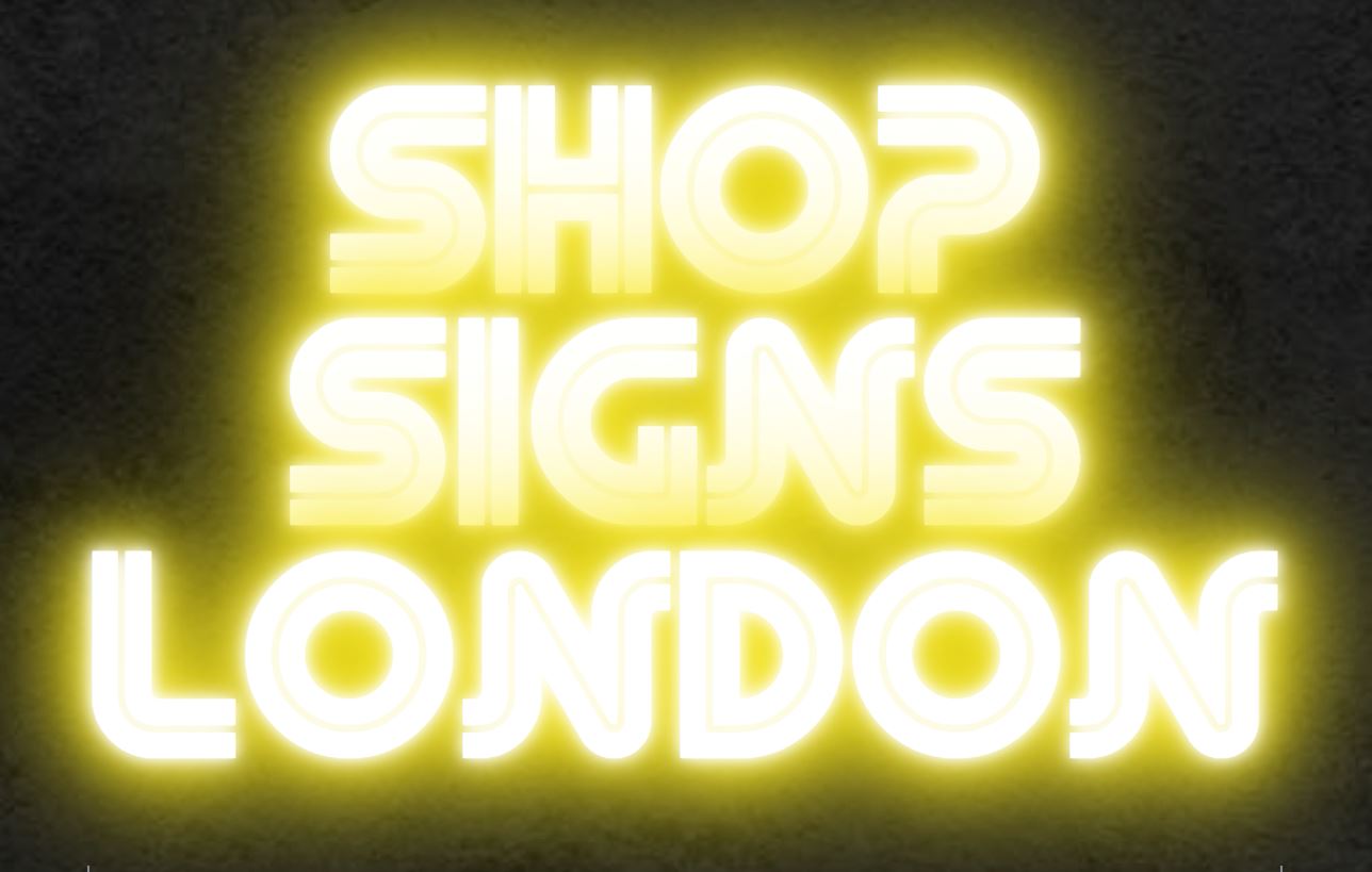 Shop Signs London, glowing custom LED neon signage for your business to attract customers