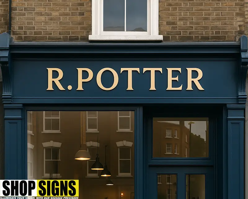Custom shop front sign for a boutique store in London