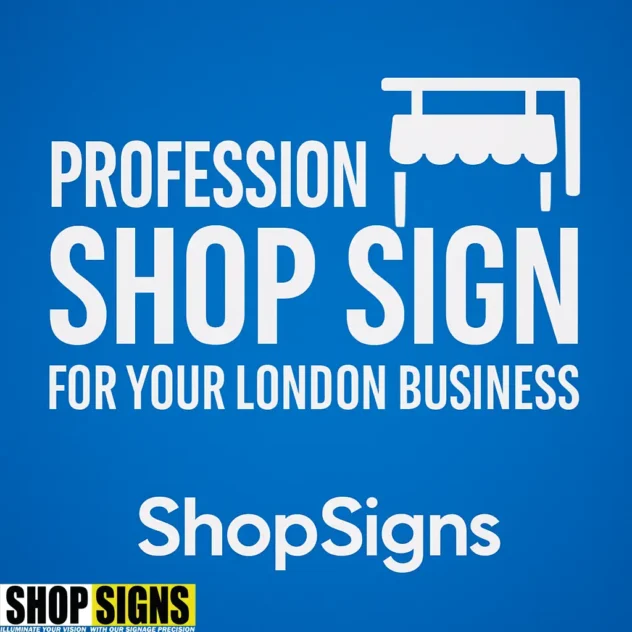 Professional shop sign for your London business promotional graphic